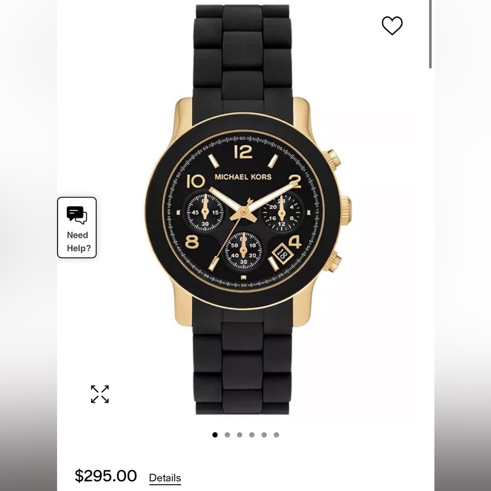 Michael Kors runway watch - gold-tone, stainless steel and black silicon